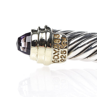 David Yurman Sterling Silver 14K Yellow Gold Amethyst 5mm Cable Classics Petite Color Bracelet 5 of 5