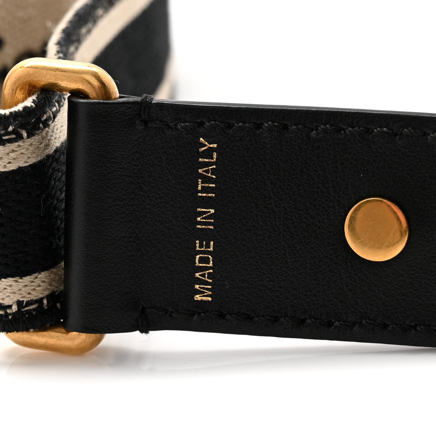 Canvas Embroidered Shoulder Strap Black