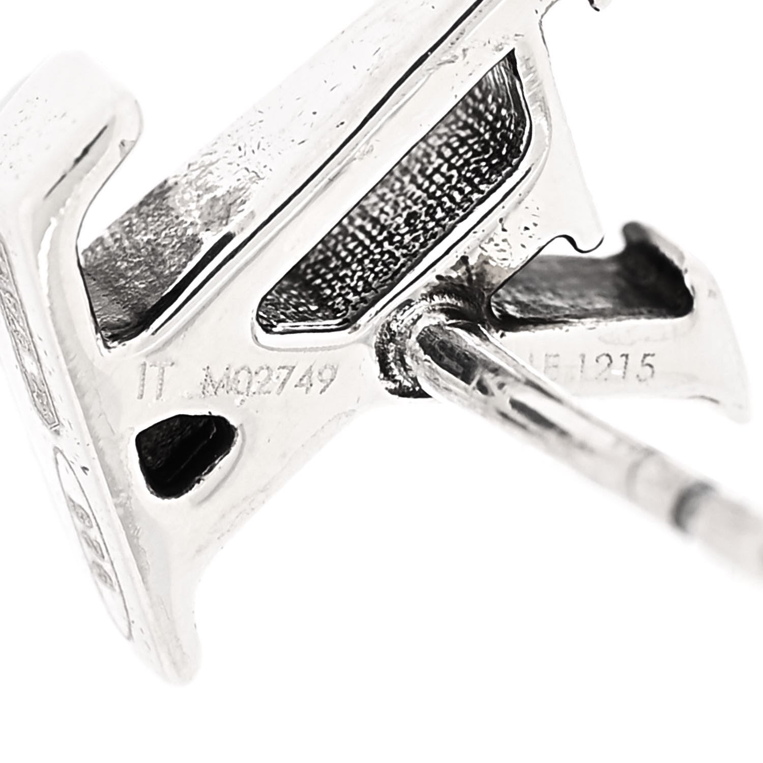 Louis Vuitton Sterling Silver Mens Sailor Stud Earrings 5 of 5