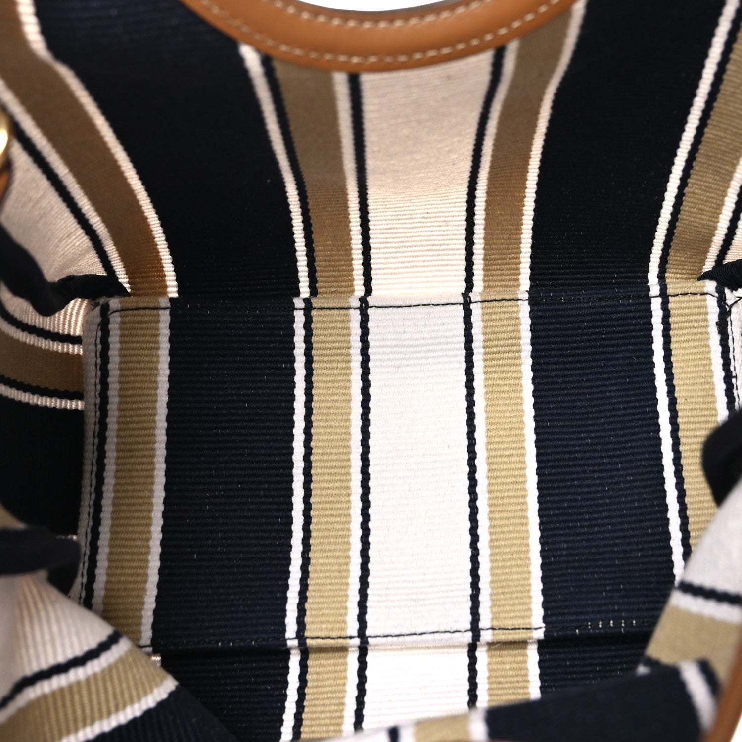 Miu Miu Cannete Canvas Striped Small Ivy Tote Blue Sabbia 6 of 9