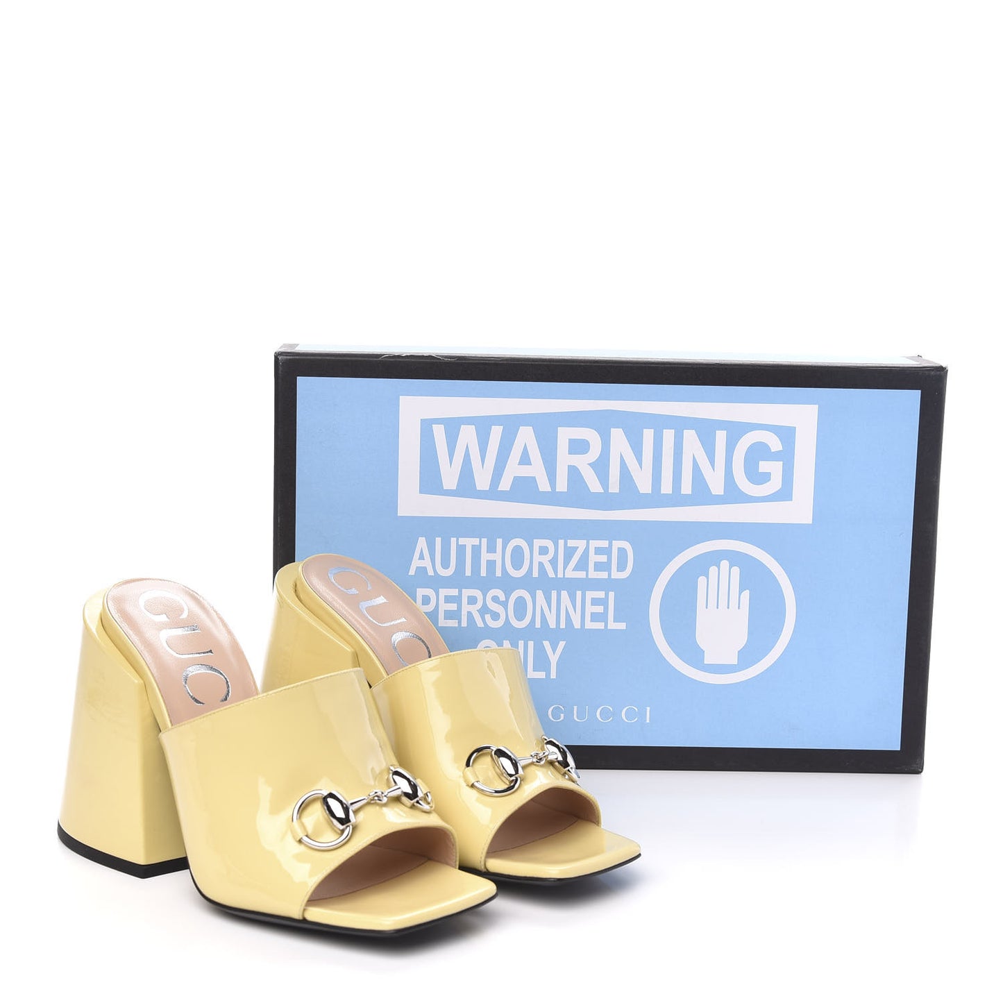 Patent Lexi Horsebit High-Heel Slide Sandals 36 Burro