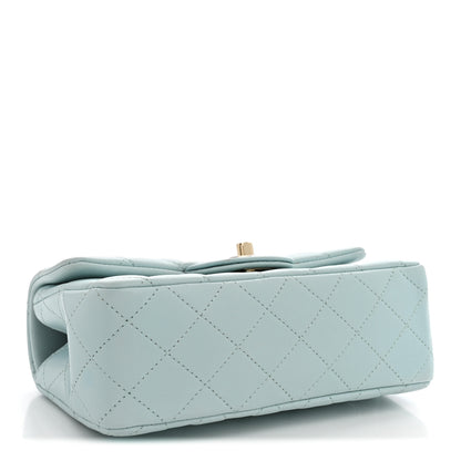 Chanel Lambskin Quilted Mini Top Handle Rectangular Flap Light Blue 4 of 11