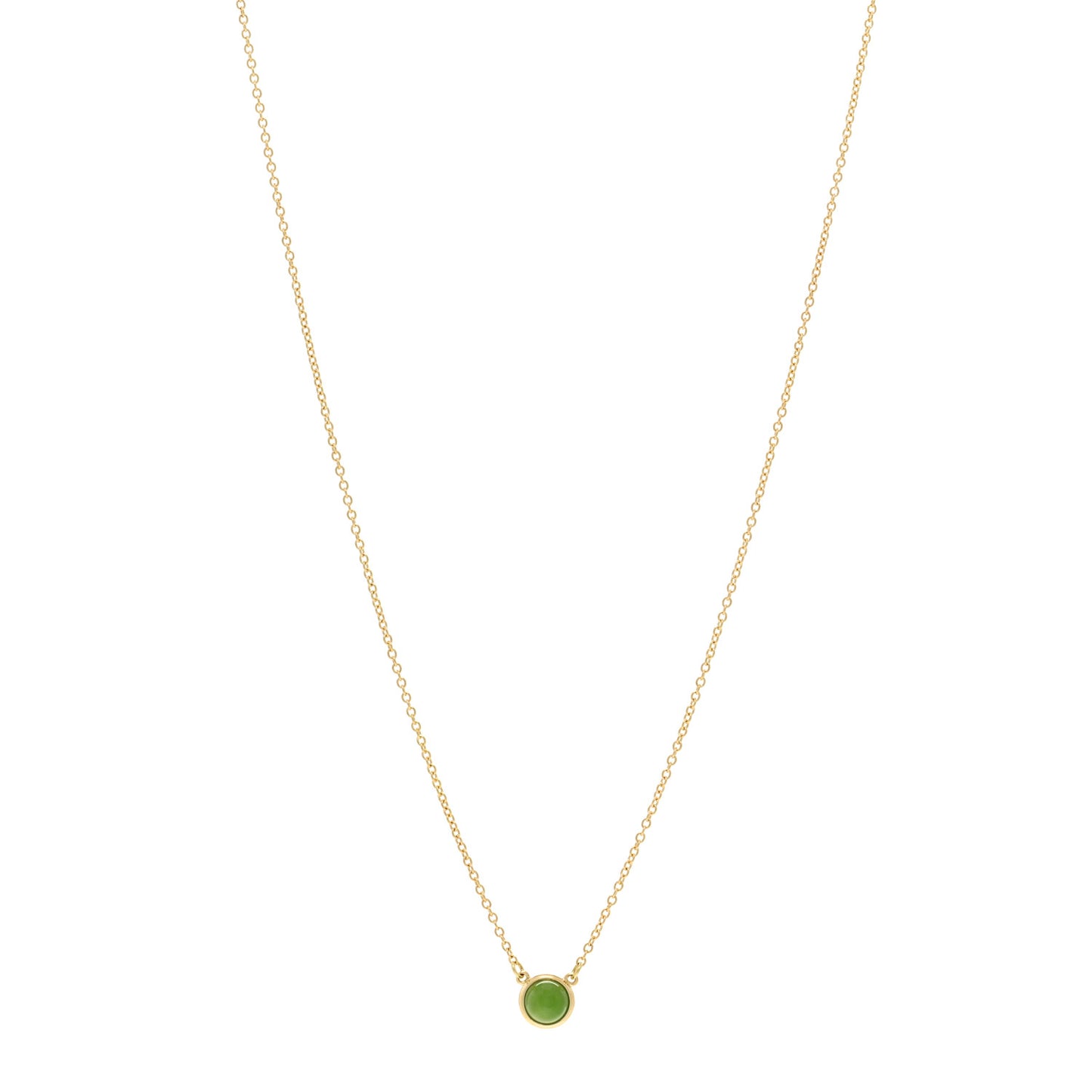 18K Yellow Gold Jade Elsa Peretti Color By The Yard Pendant Necklace