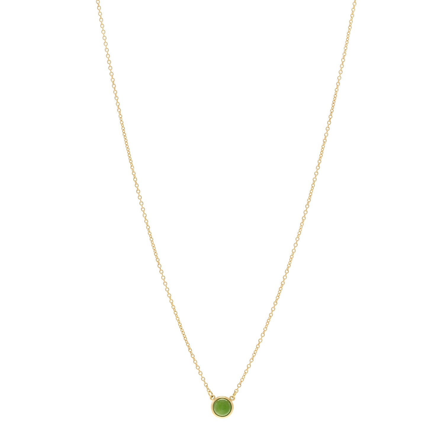 Tiffany 18K Yellow Gold Jade Elsa Peretti Color By The Yard Pendant Necklace 1 of 5