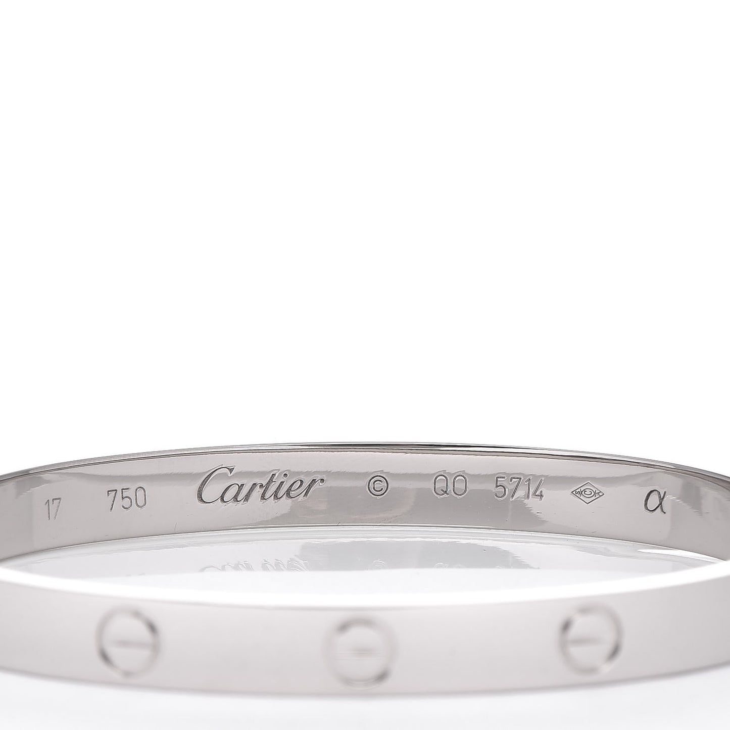 18K White Gold LOVE Bracelet 17