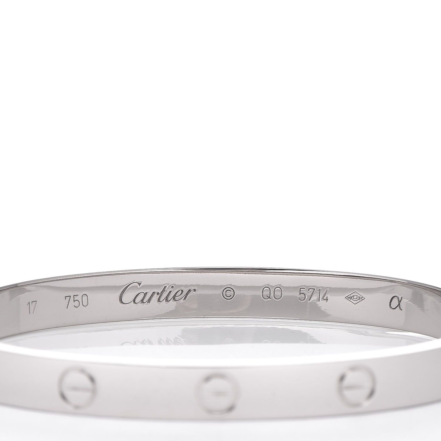 Cartier 18K White Gold LOVE Bracelet 17 4 of 7