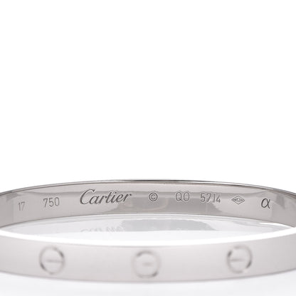 Cartier 18K White Gold LOVE Bracelet 17 4 of 7