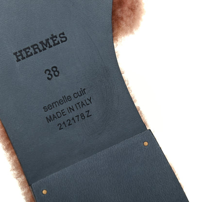 Hermes Woolskin Oran Sandals 38 Rose Aube 8 of 8