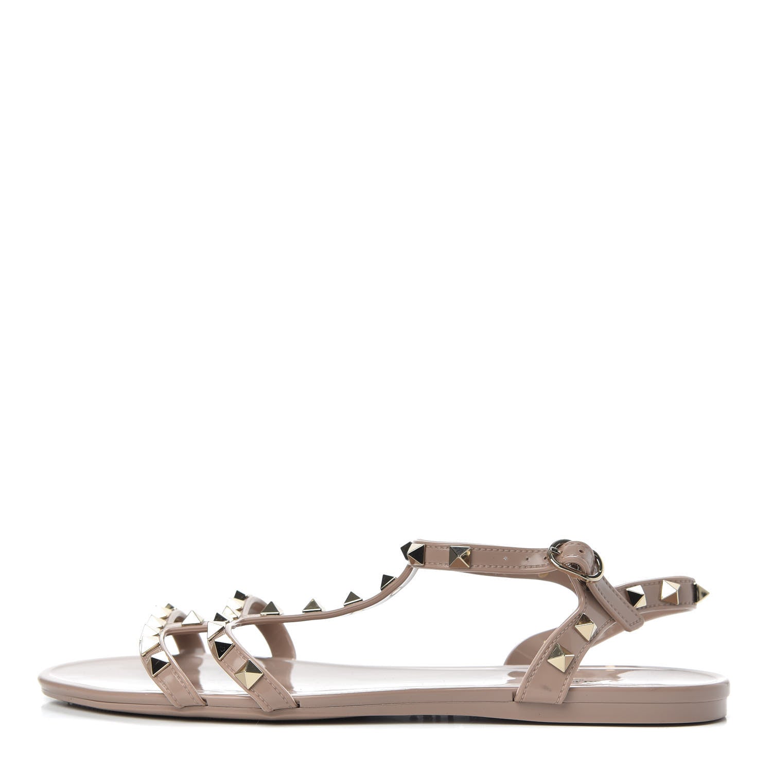 Valentino Garavani PVC Jelly Rockstud Caged Sandals 39 Poudre 1 of 7
