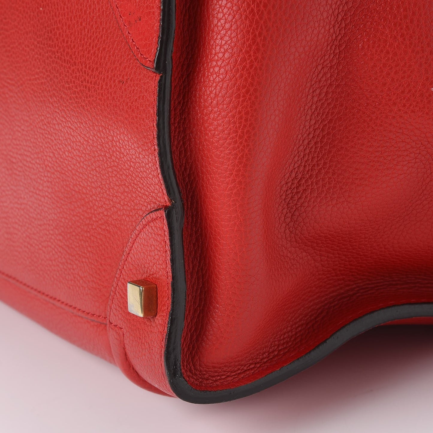 Drummed Calfskin Mini Luggage Coquelicot