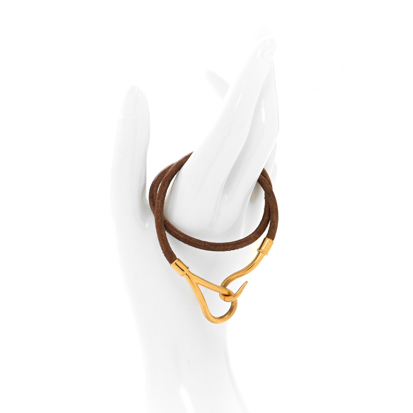 Natural Bridle Jumbo Hook Double Tour Bracelet Bouton