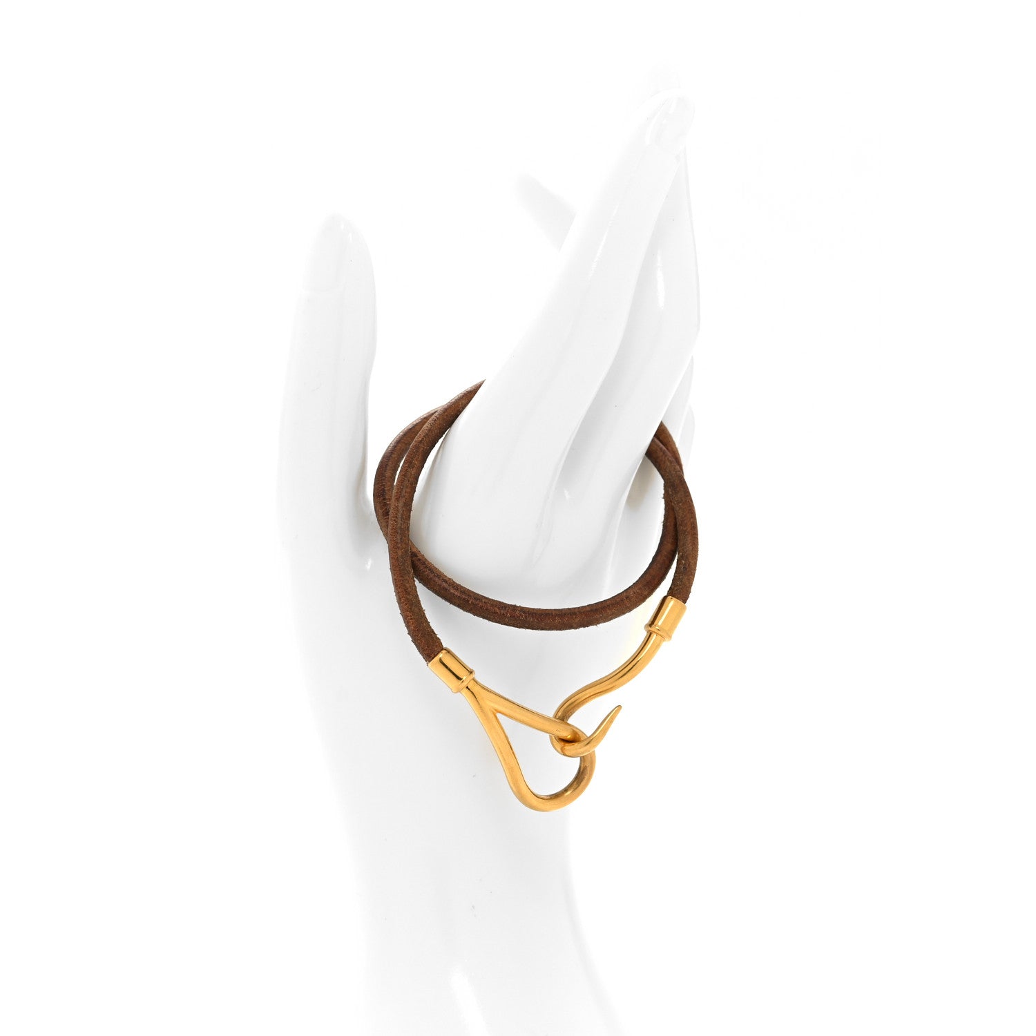 Hermes Natural Bridle Jumbo Hook Double Tour Bracelet Bouton 2 of 4