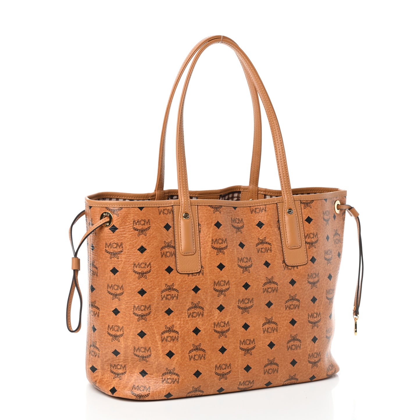 Visetos Medium Liz Reversible Shopper Tote Cognac
