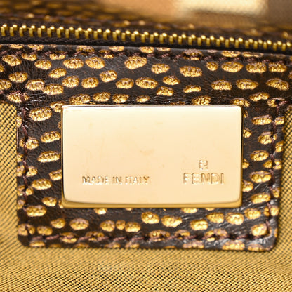 Fendi Zucca Vitello Crystal Baguette Tobacco Moro 6 of 10