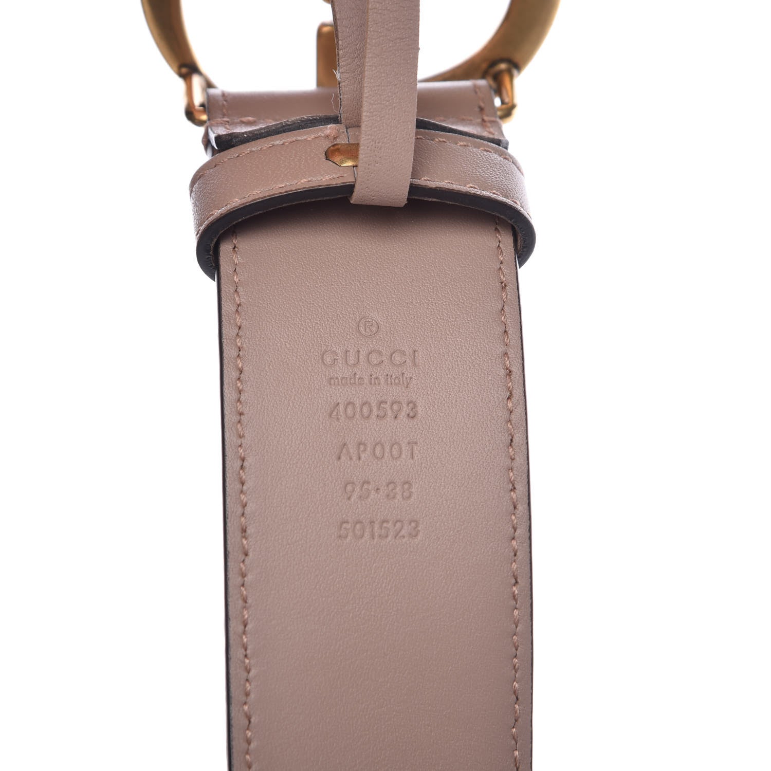 Gucci Calfskin Double G 40mm Belt 95 38 Porcelain Rose 3 of 8