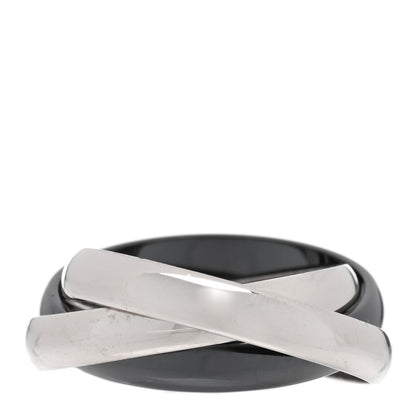 Cartier 18K White Gold Black Ceramic Trinity Ring 57 8 3 of 4