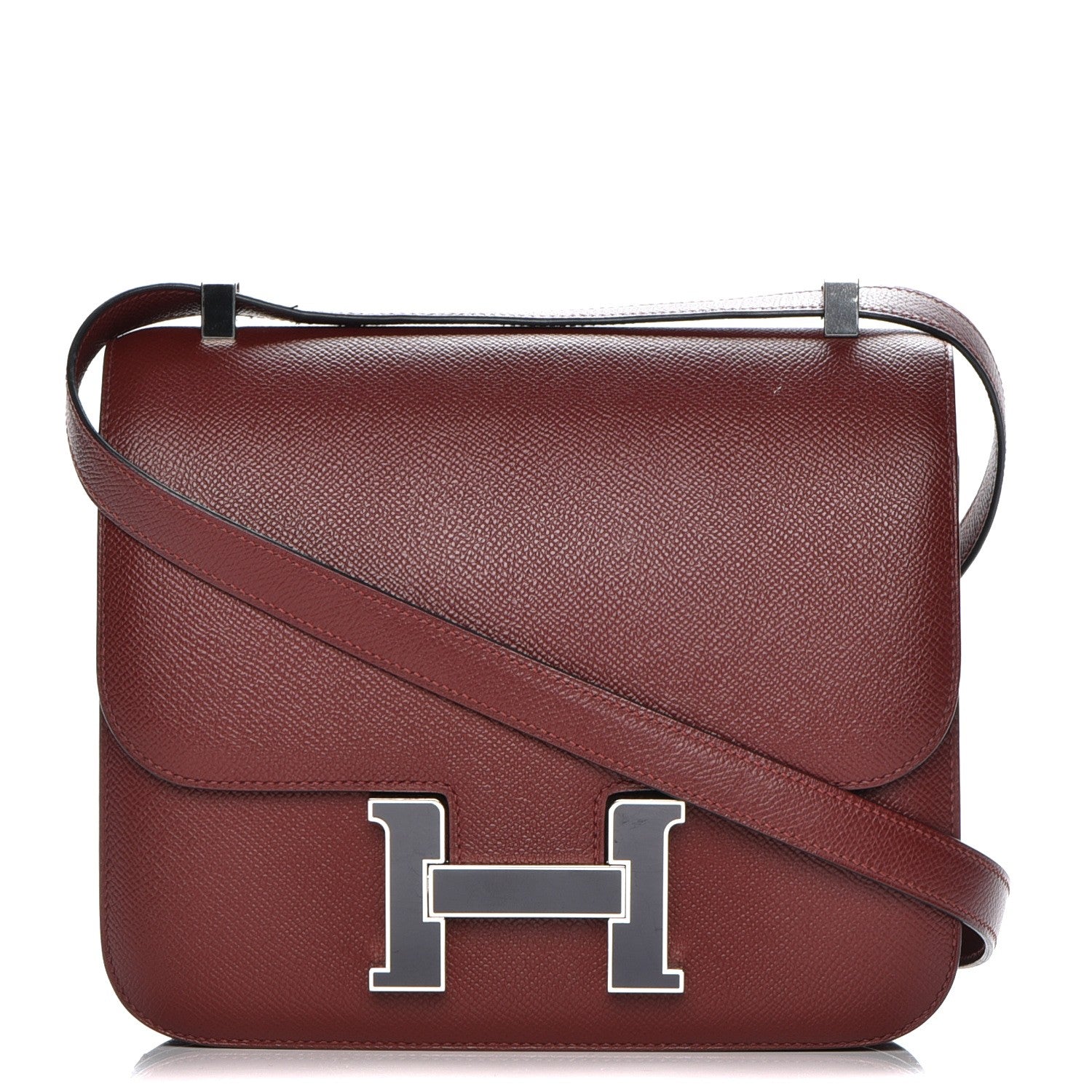 Hermes Epsom Enamel Constance 24 Rouge H Bleu Nuit 1 of 10