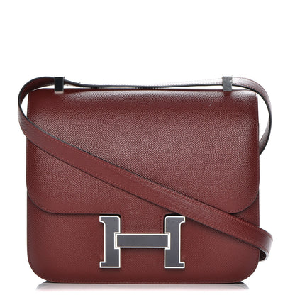 Hermes Epsom Enamel Constance 24 Rouge H Bleu Nuit 1 of 10