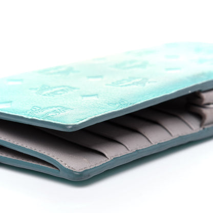 MCM Calfskin Ottomar Large Klara Two Fold Wallet Pool Blue 12 of 20