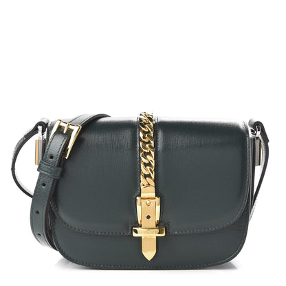 Gucci Azalea Calfskin Mini Sylvie 1969 Flap Messenger Bag Green 1 of 10