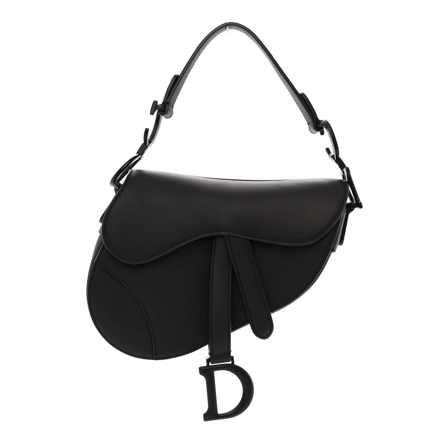 Ultra Matte Calfskin Mini Saddle Bag Black
