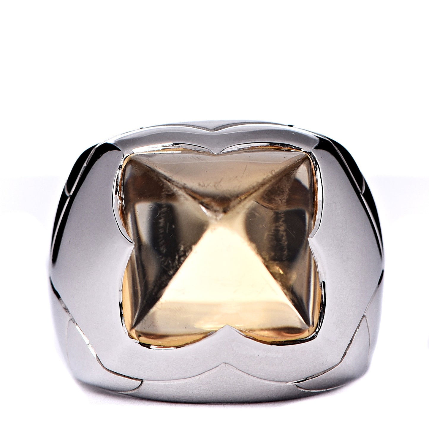18K White Gold Citrine Ring 53 6.25