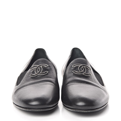 Chanel Lambskin CC Loafers 36 Black 2 of 16