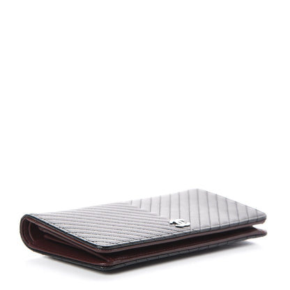 Chanel Caviar Chevron Quilted Yen Wallet Black 4 of 13