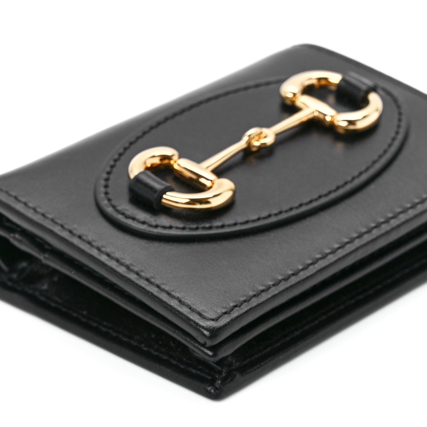 Boarded Plutone Calfskin Horsebit 1955 Card Case Wallet Black