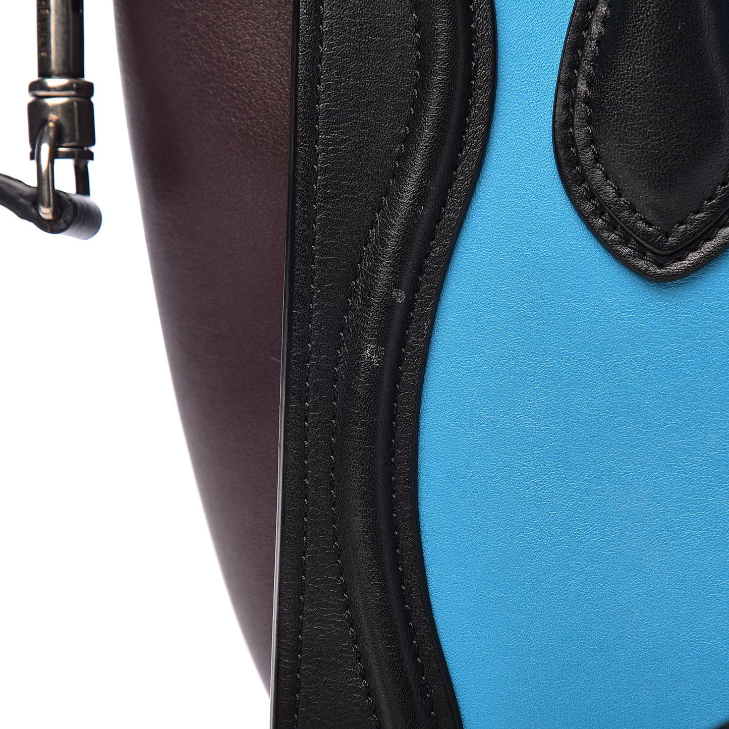 Smooth Calfskin Nano Tri-Color Luggage Turquoise