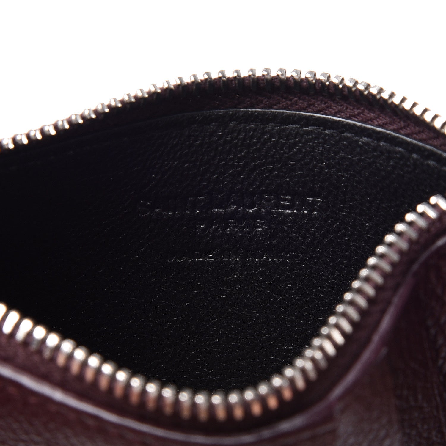 Saint Laurent Grained Calfskin 5 Fragments Zip Pouch Card Holder Bordeaux 6 of 8