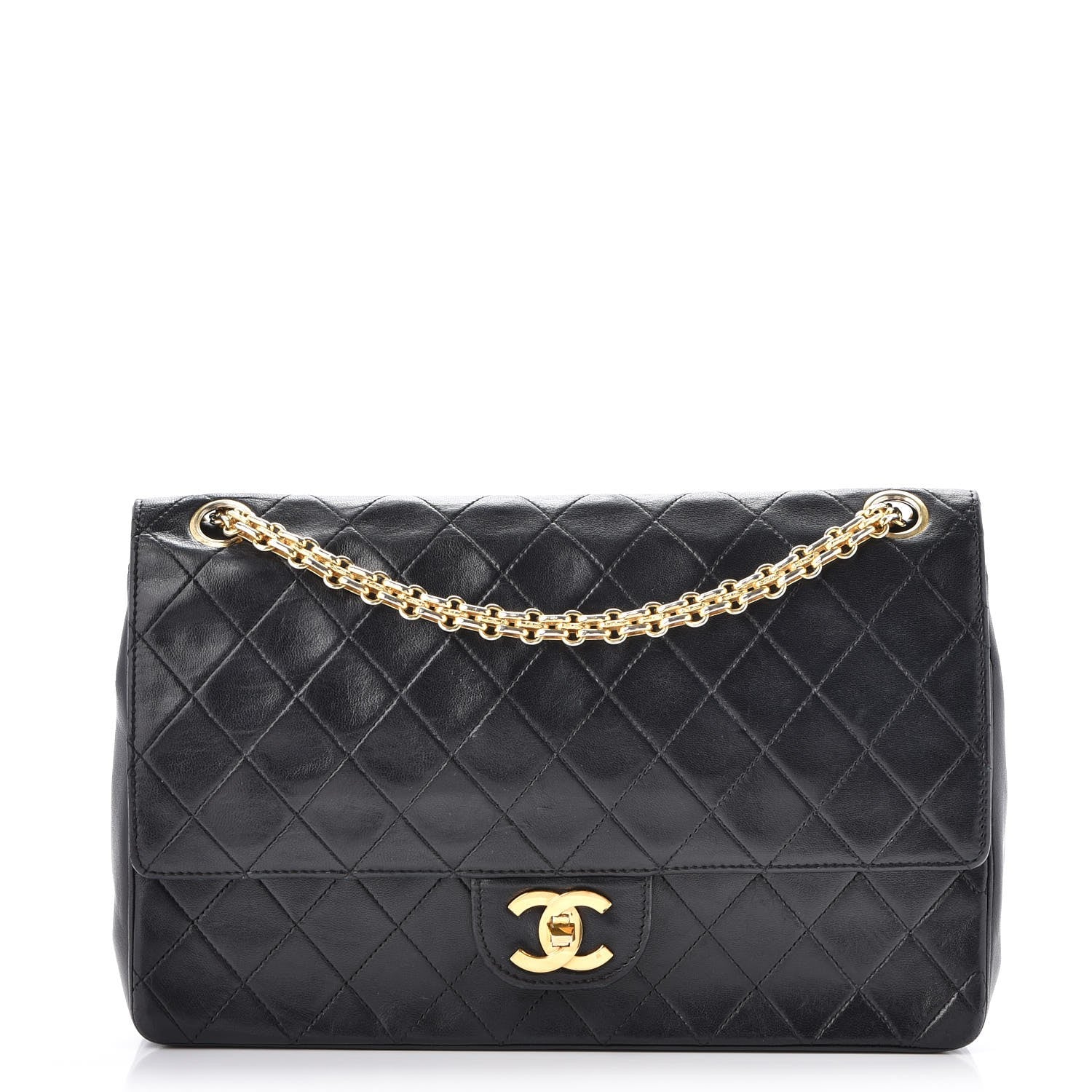 Chanel Lambskin Quilted Medium Bijoux Chain Double Flap Black 1 of 8