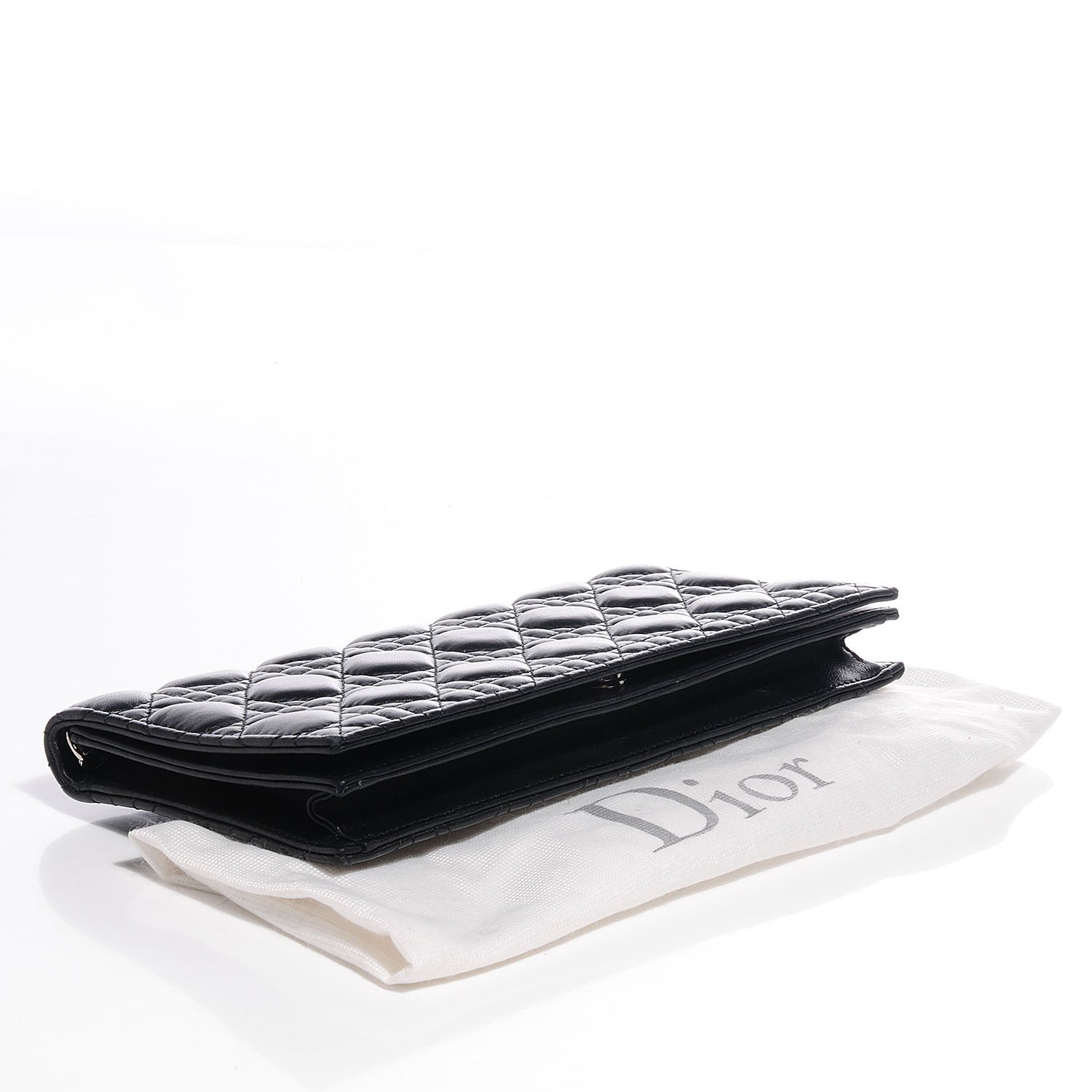 Christian Dior Lambskin Cannage Lady Dior Convertible Clutch Black 4 of 7