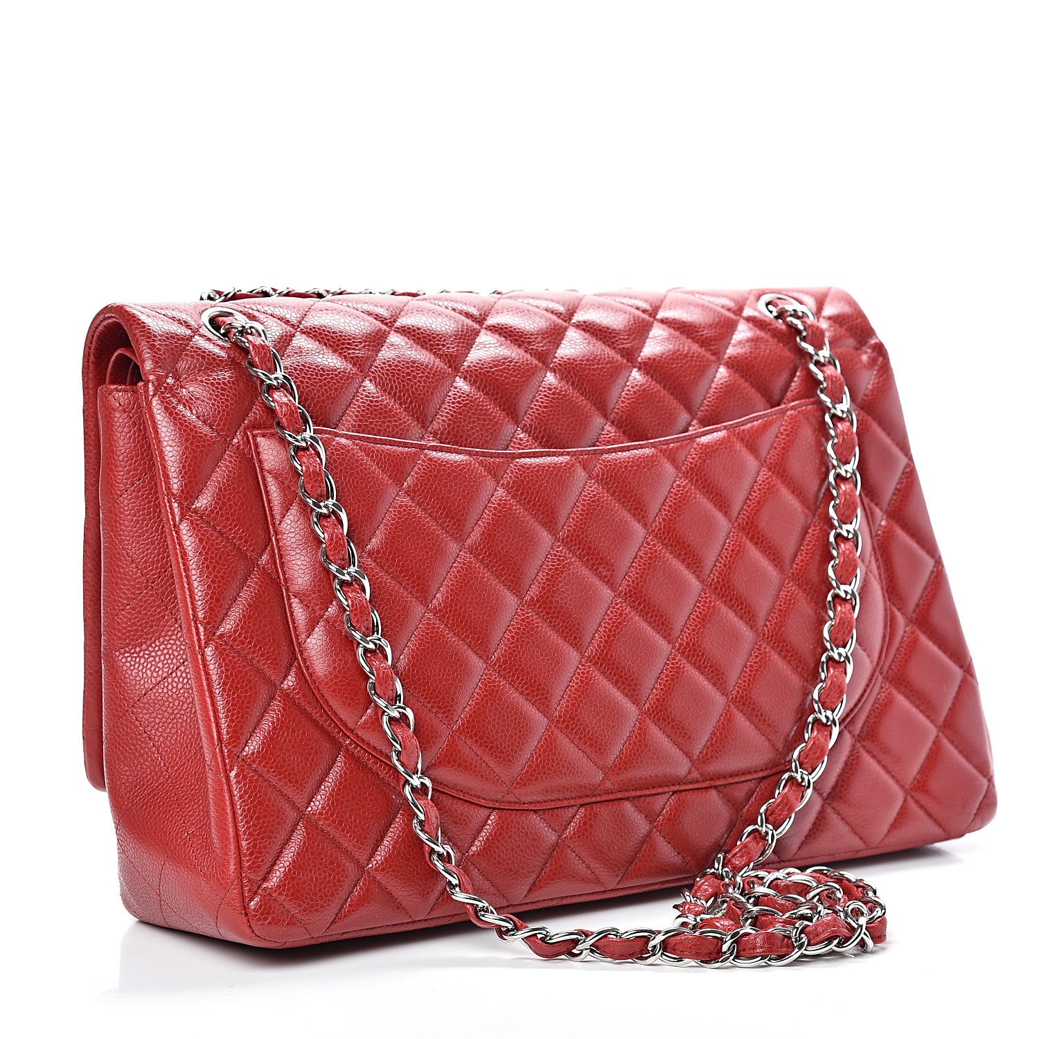 Chanel Caviar Quilted Maxi Double Flap Red 2 of 21