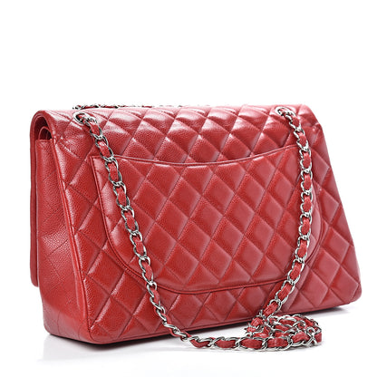 Chanel Caviar Quilted Maxi Double Flap Red 2 of 21