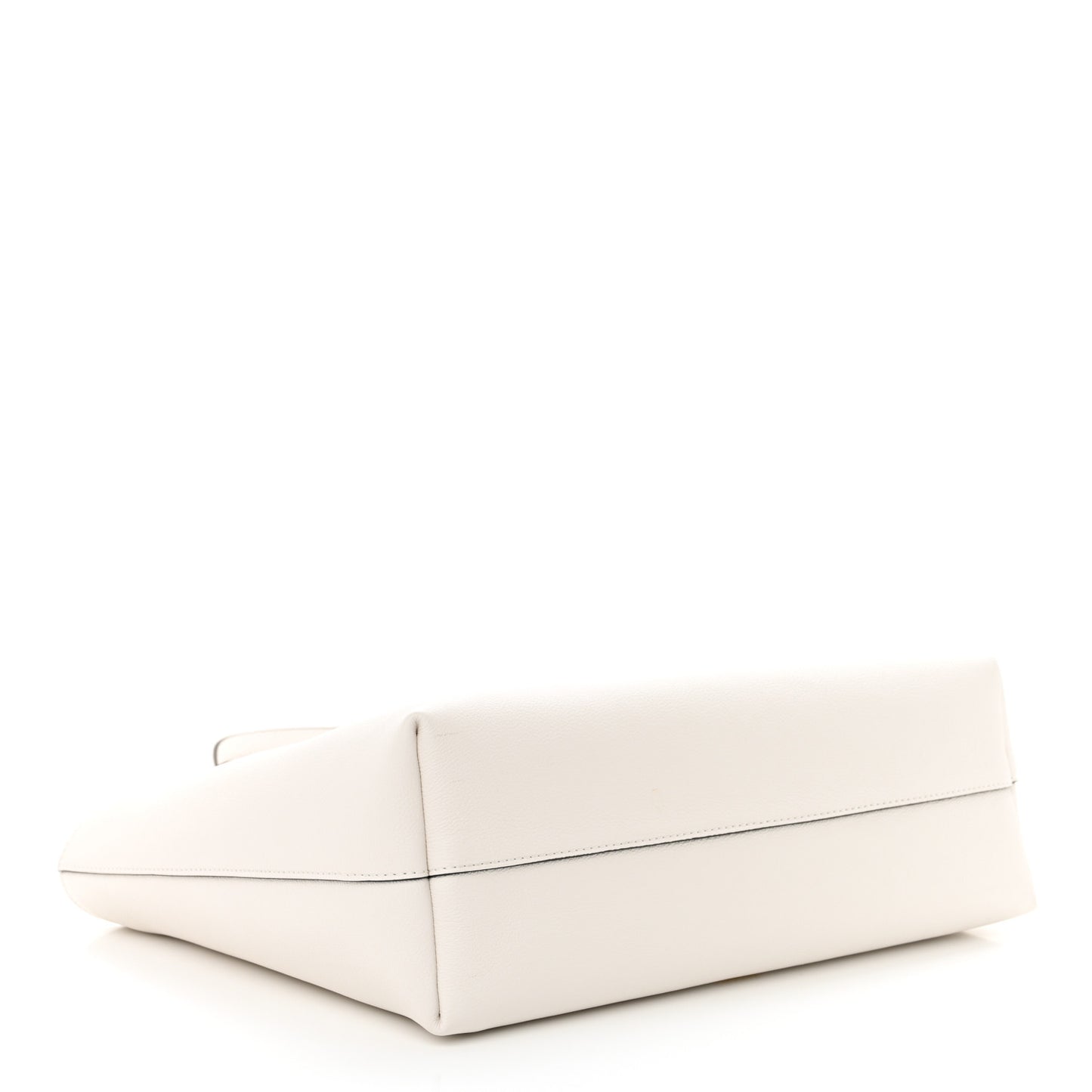 Grained Calfskin La Medusa Shopping Tote White