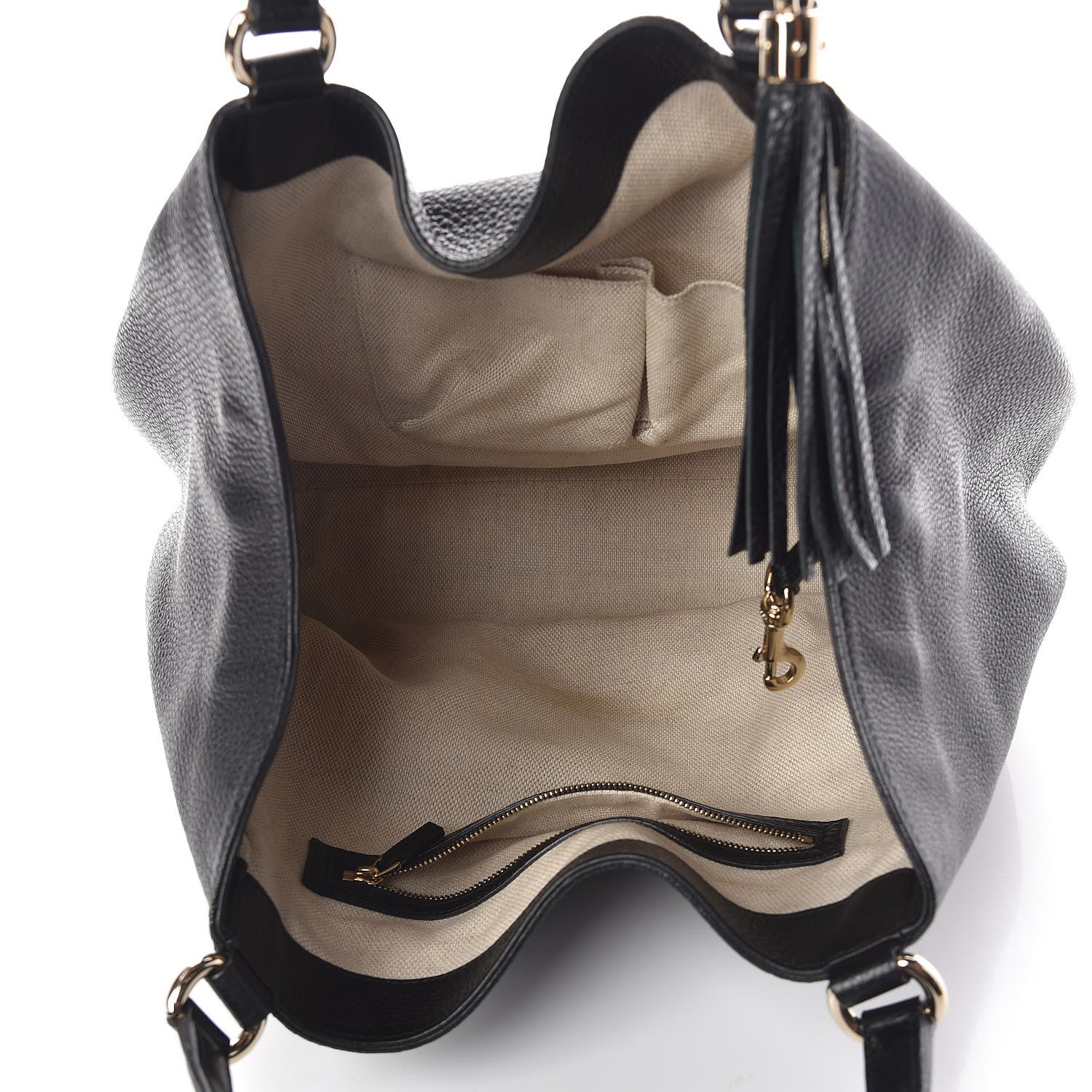 Gucci Pebbled Calfskin Medium Soho Shoulder Bag Black 5 of 10