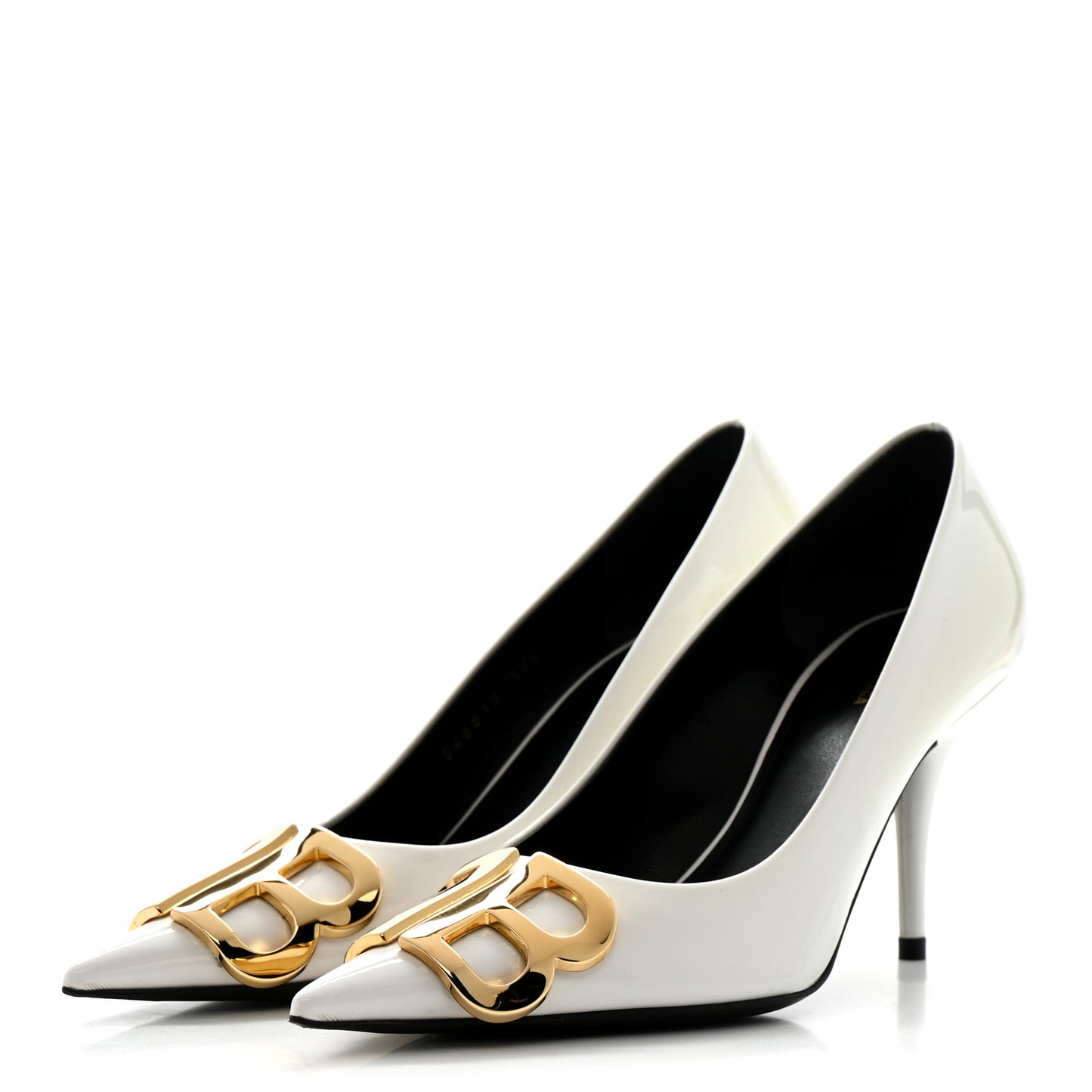 Patent BB Square Knife Pointed Toe Pump 36.5 White