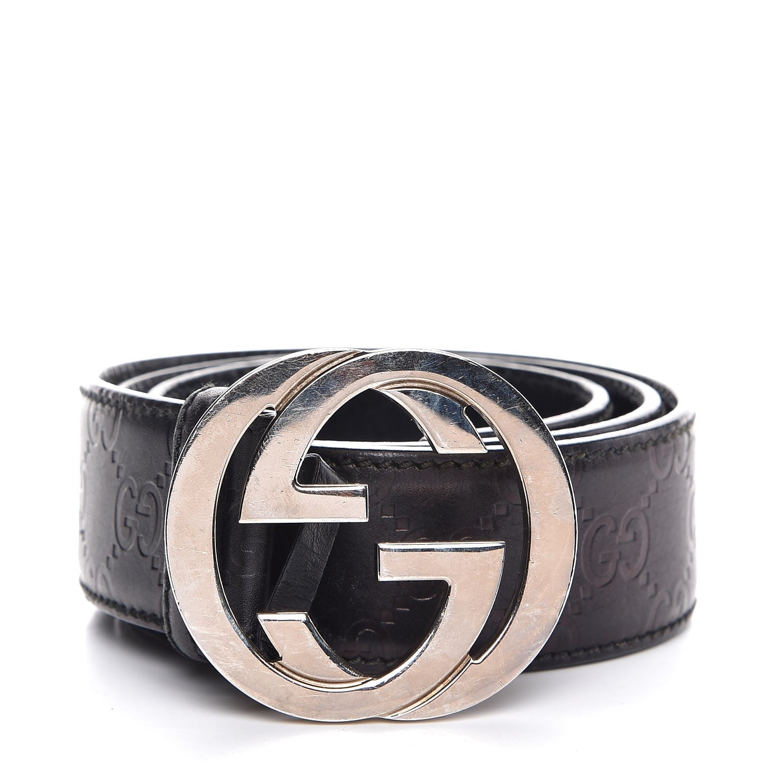 Gucci Guccissima Interlocking G Belt 80 32 Brown 1 of 6