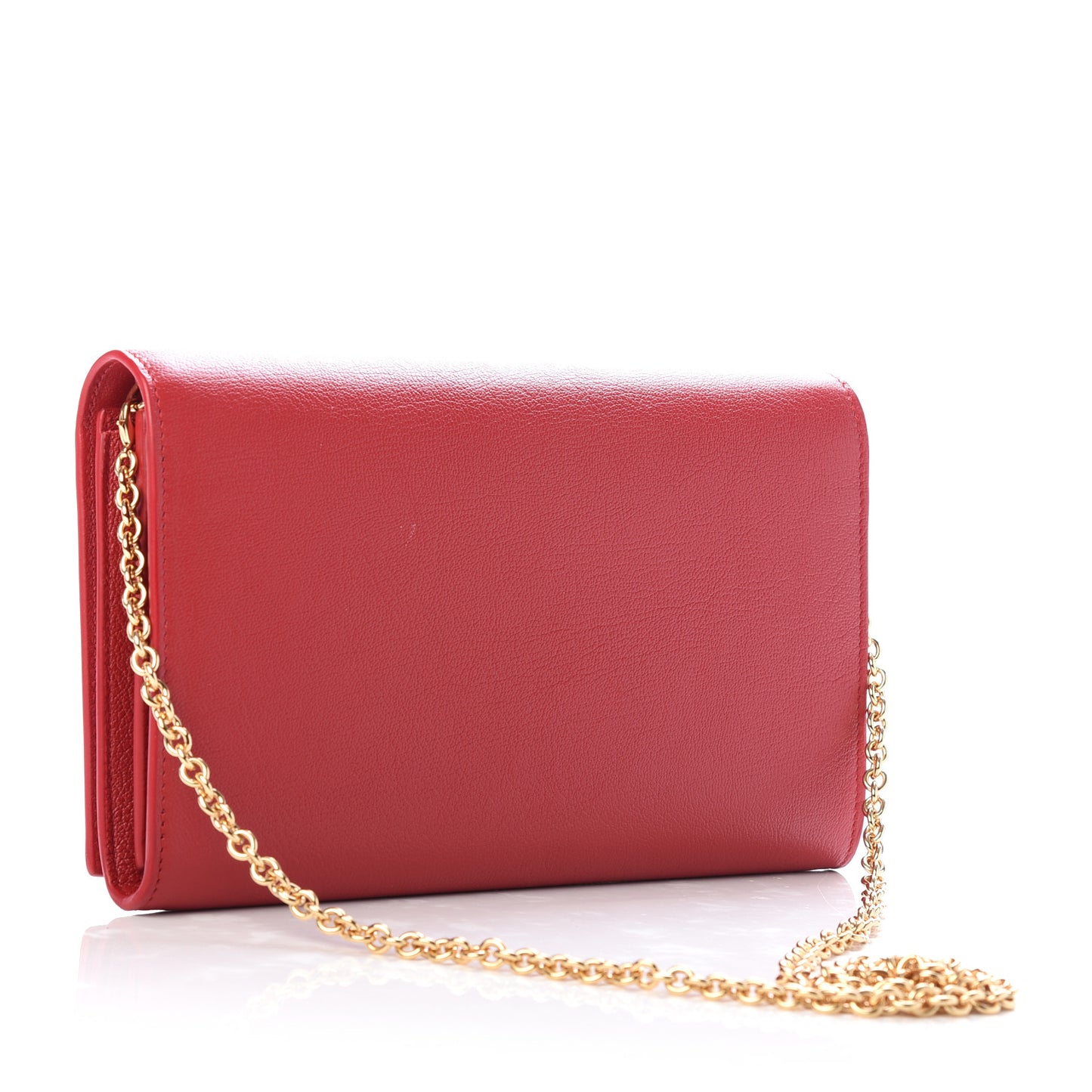 Calfskin Belle de Jour Chain Clutch Rouge Orient