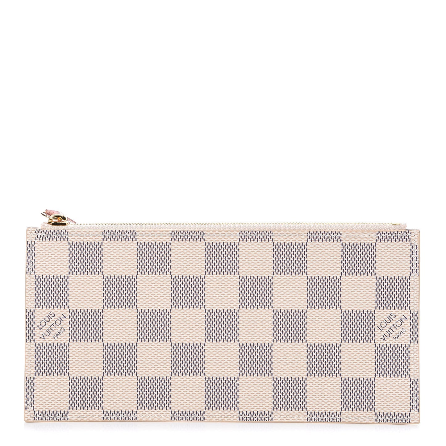 Damier Azur Felicie Chain Wallet Zippered Insert Rose Ballerine