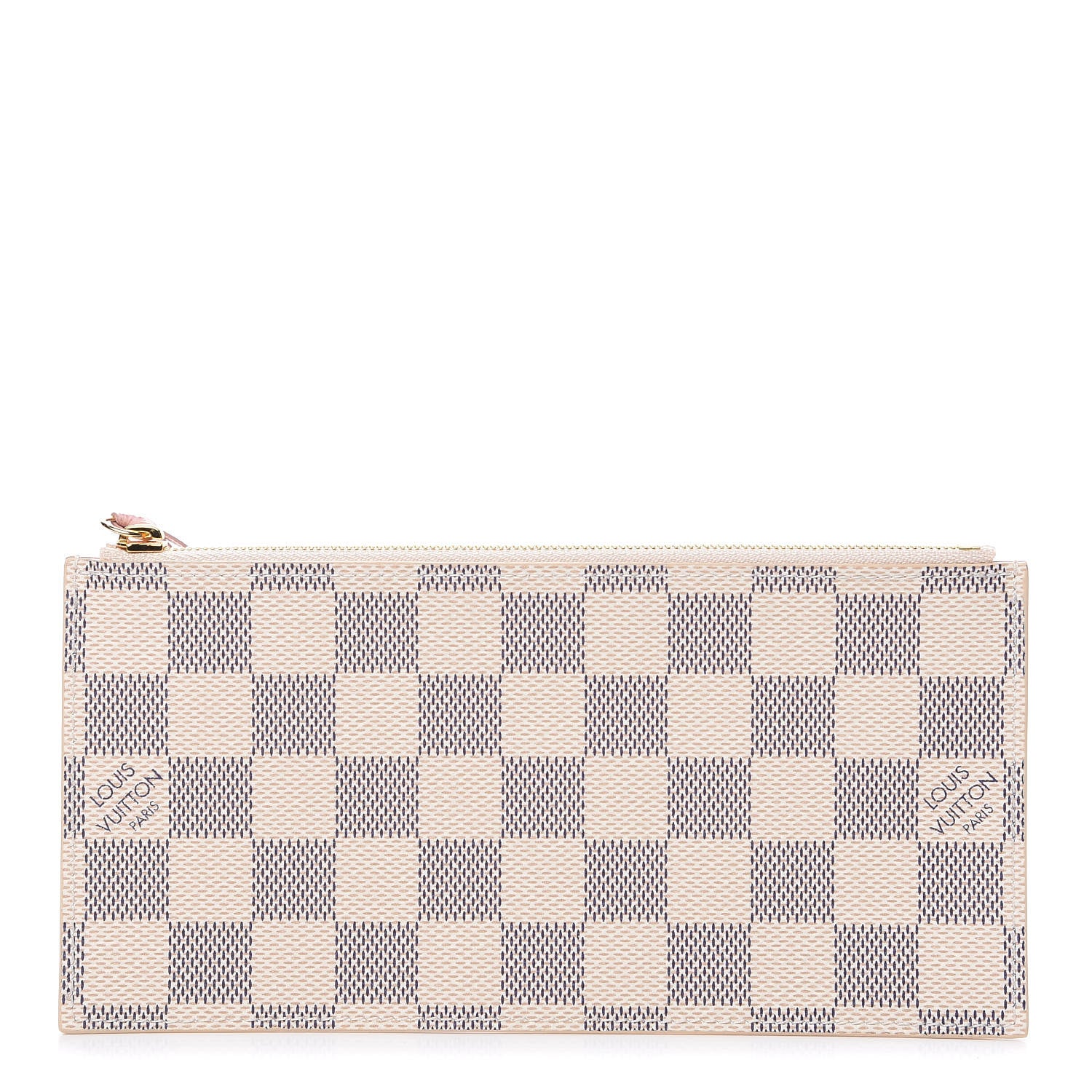 Louis Vuitton Damier Azur Felicie Chain Wallet Zippered Insert Rose Ballerine 1 of 5