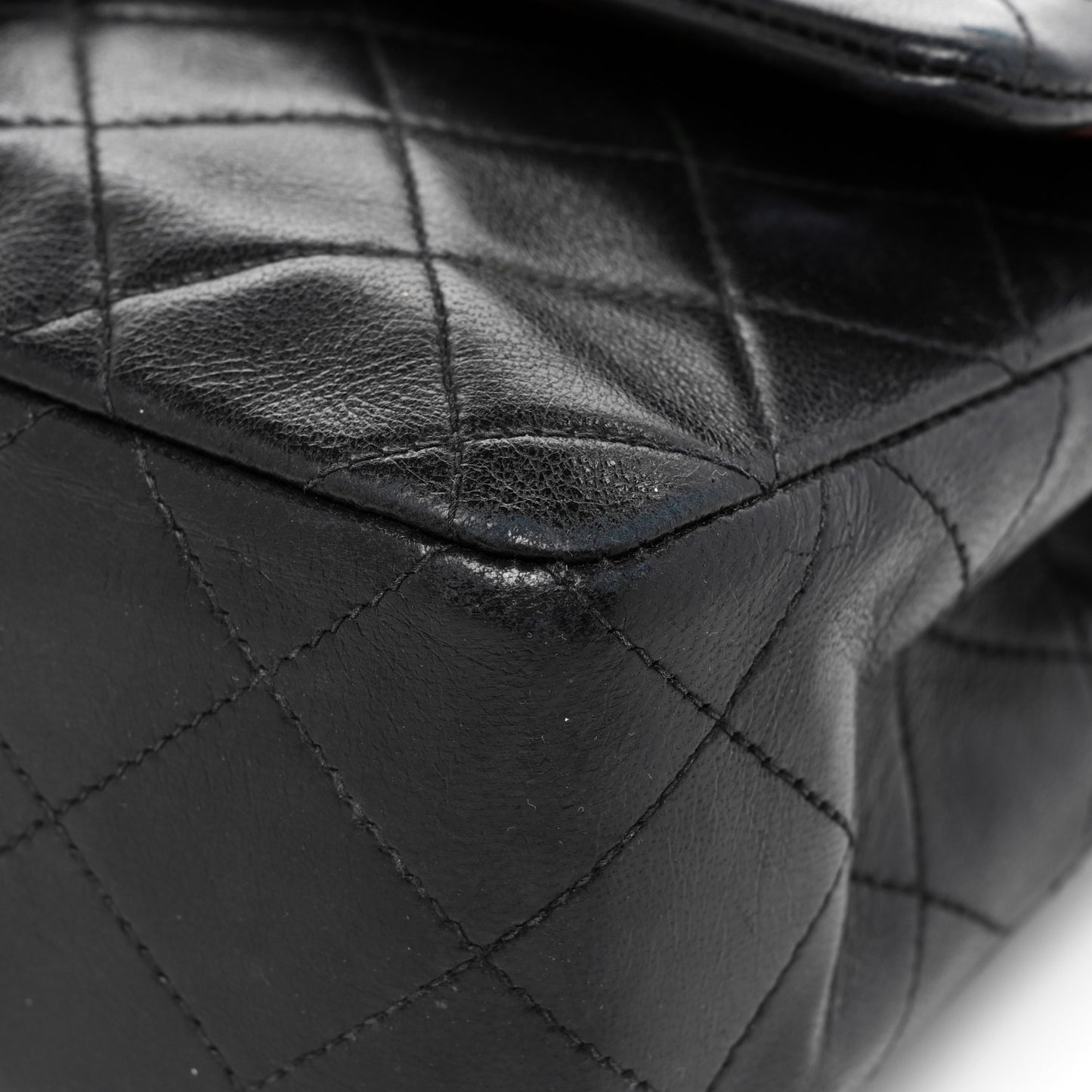 Lambskin Quilted Small Double Flap Black