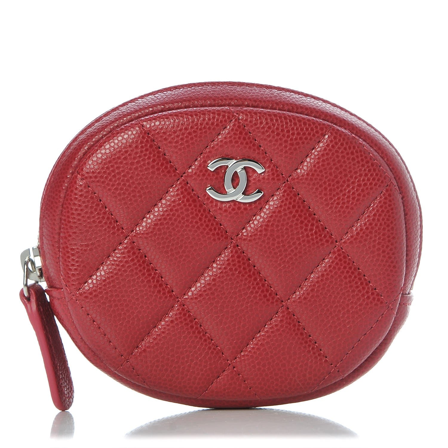 Chanel Caviar Quilted Zip Around Classic Coin Purse Dark Pink 1 of 8