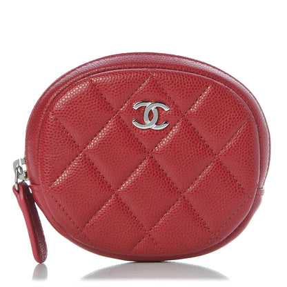 Chanel Caviar Quilted Zip Around Classic Coin Purse Dark Pink 1 of 8