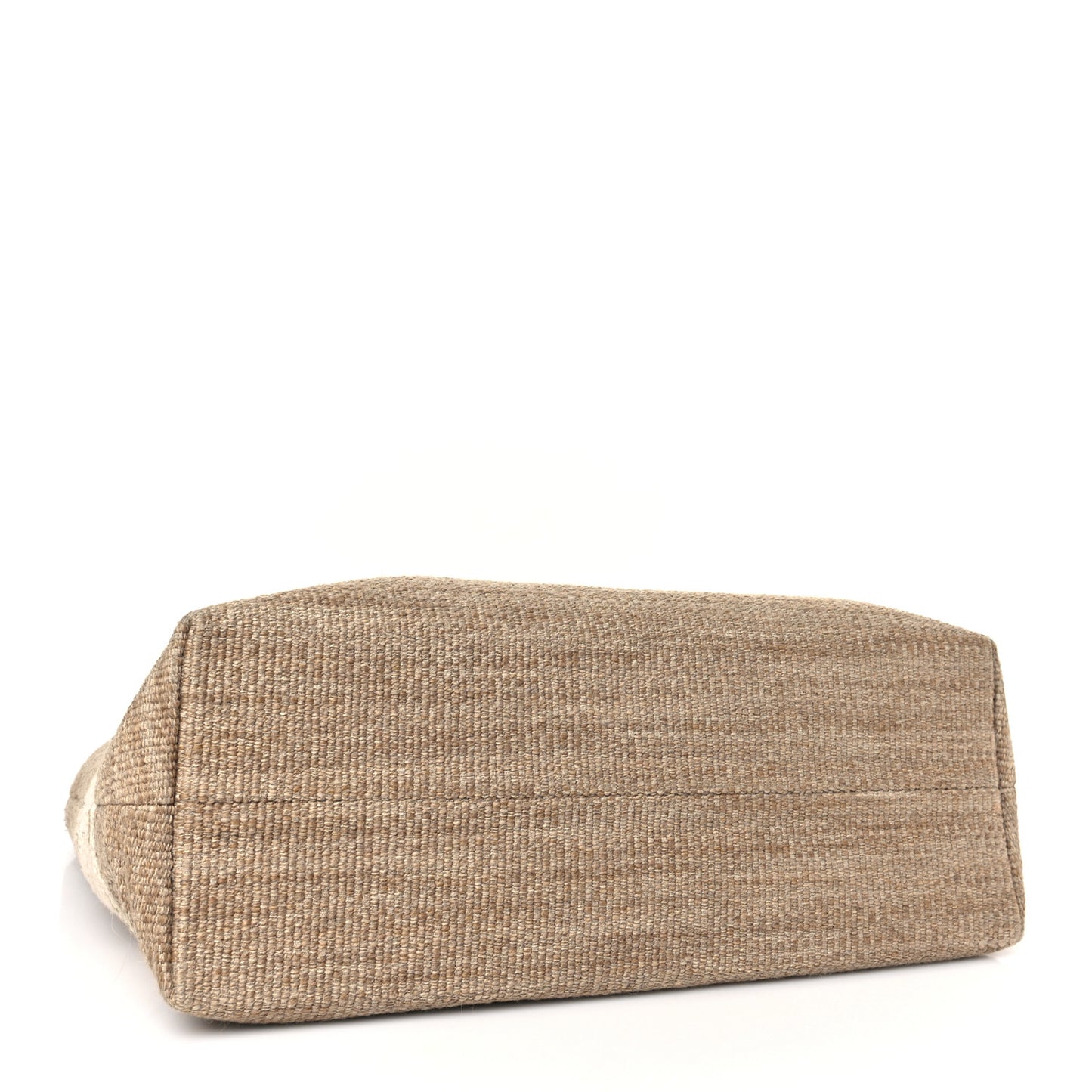 Textile Calfskin Horizontal Cabas Beige Tan
