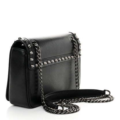 Prada Glace Calfskin Studded Crossbody Black 3 of 11