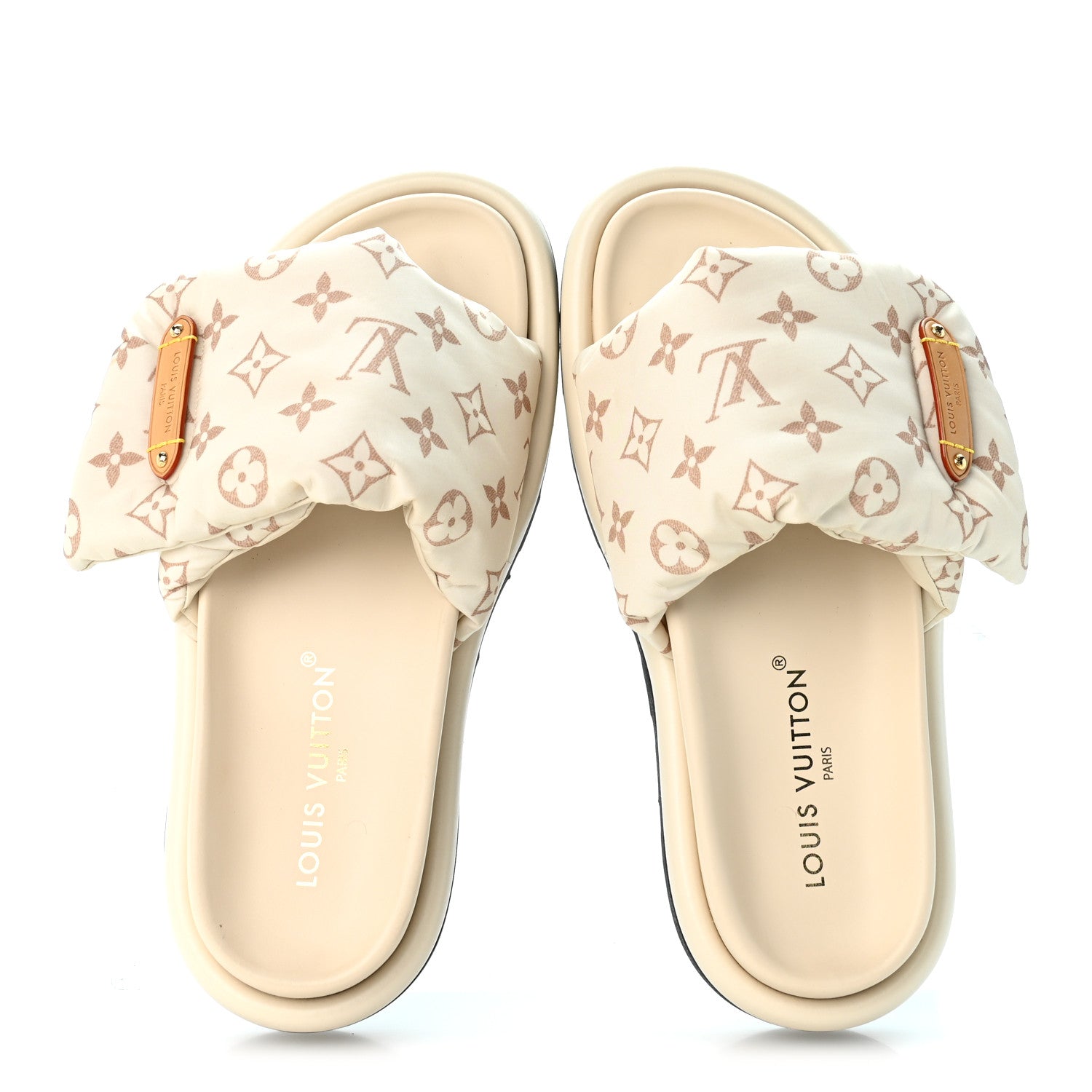 Louis Vuitton Nylon Monogram LV Pool Pillow Flat Comfort Mule 41 Dune Beige 2 of 10