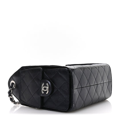 Chanel Metallic Caviar Quilted Mini Chanel 25 Handbag Dark Blue 4 of 11