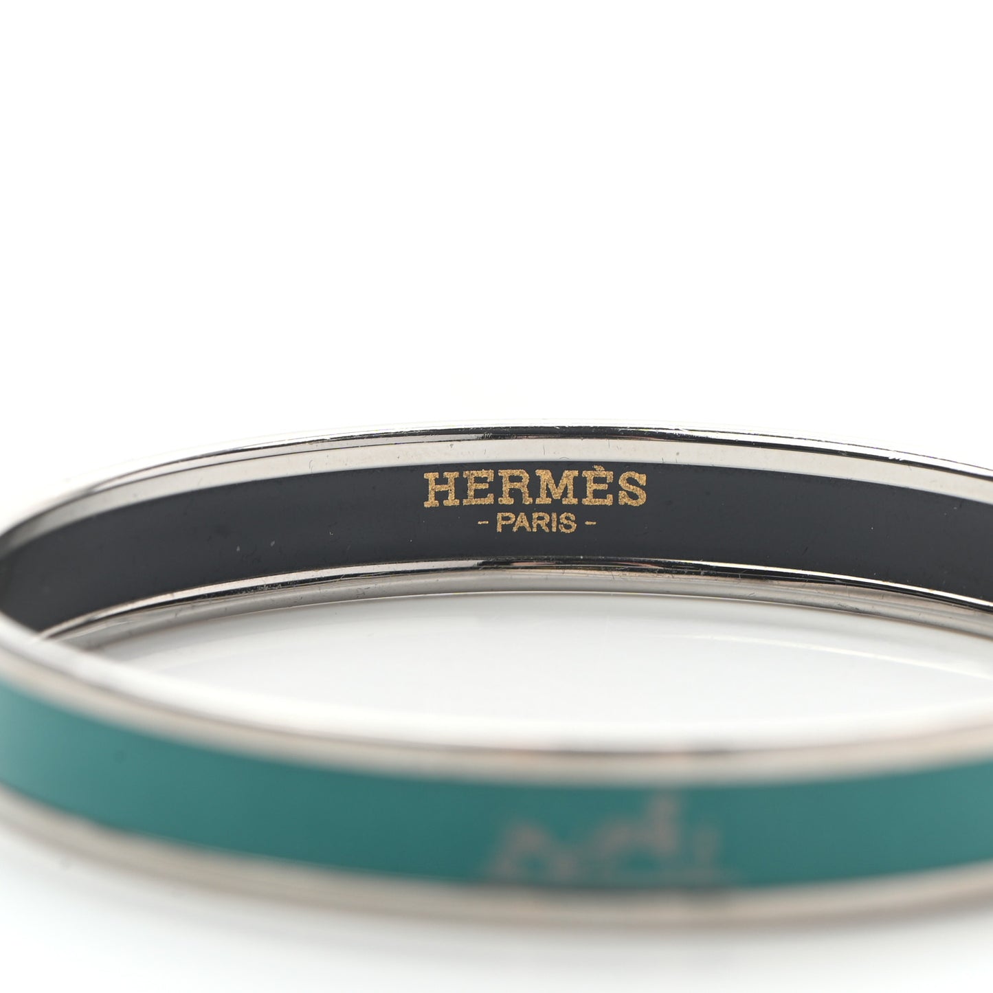 Enamel Printed Narrow Caleche Bracelet 70 Malachite